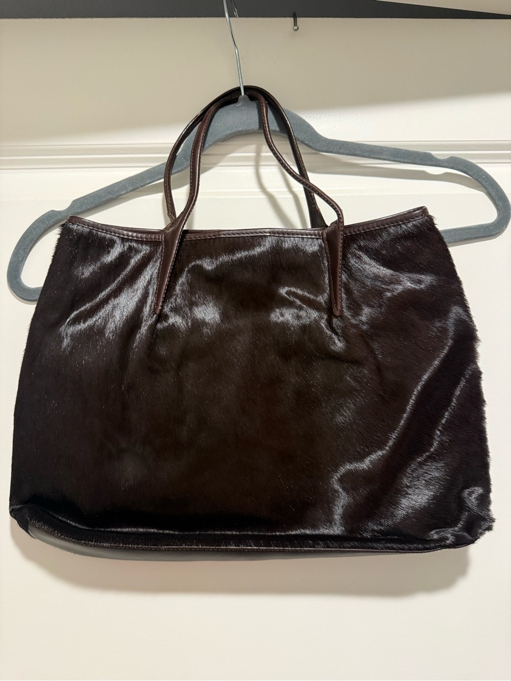 Maxx New York Beautiful Brown Tote Bag - Sleek Haircalf Finish